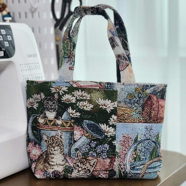 (no.2) cat 고양이 미니 토트백