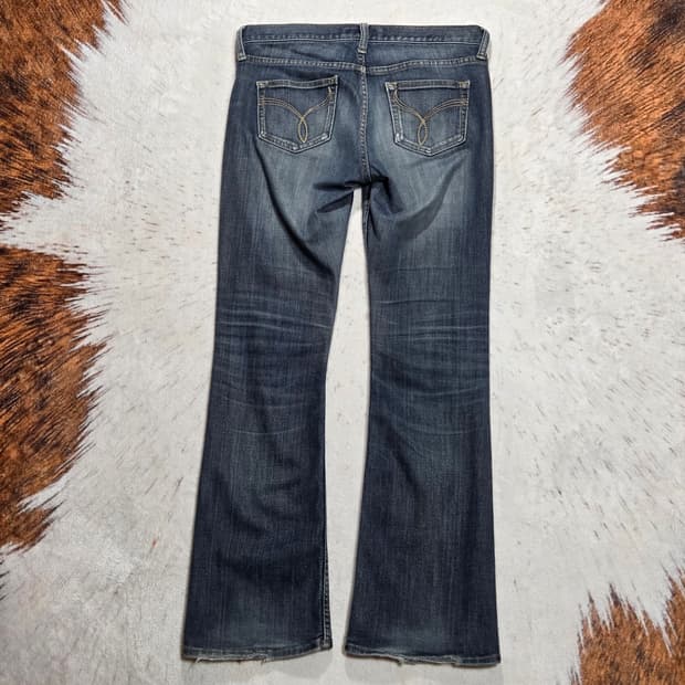 뒷자수 워싱 데미지 부츠컷 데님팬츠