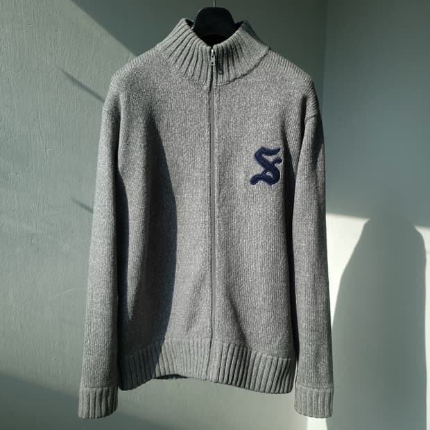90s, 00s STUSSY driver knit zipup
