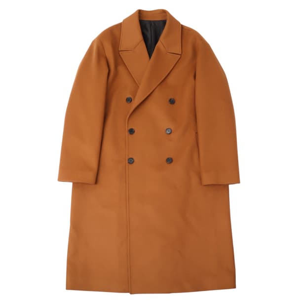 Coor 쿠어 브라운 울 캐시미어 더블 코트