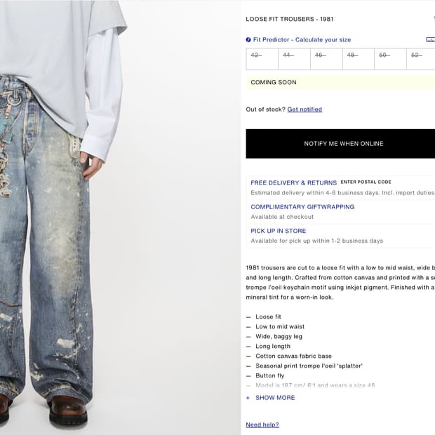 (EUR50)24 1981 Loose fit trousers