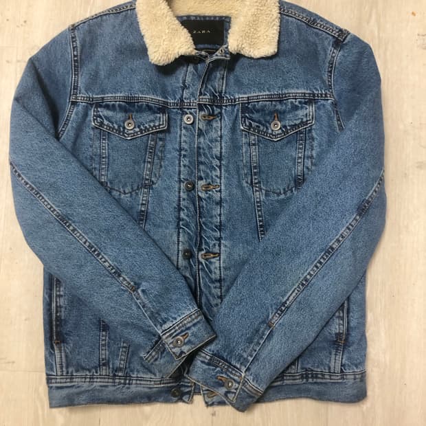 자라 양털 쉐르파 청자켓 L 100