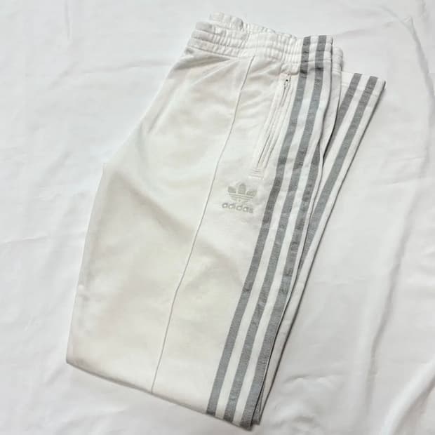 아디다스 화이트/실버 츄리닝 팬츠