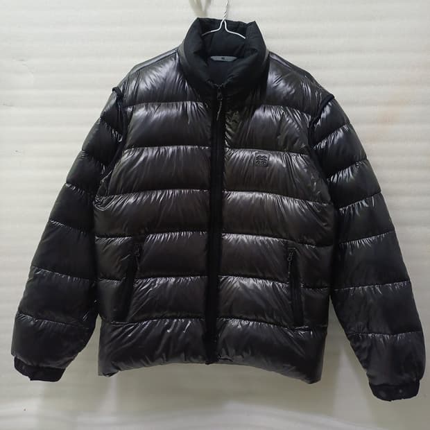 코오롱 카펠라 숏 유광 구스 다운 패딩 남성 L 100 블랙 사랑봉봉