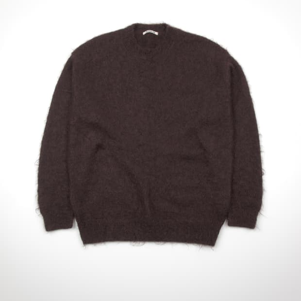 Auralee 브러쉬드 슈퍼 키즈 모헤어 니트 다크 브라운 