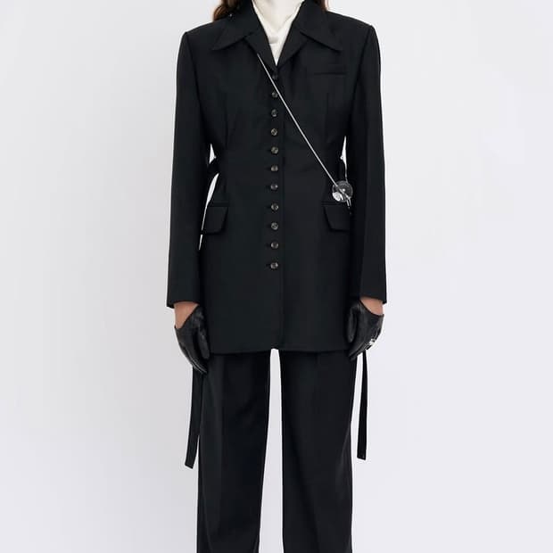 가브리엘리 Gabriellee 벨티드 테일러드 자켓