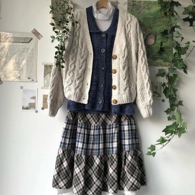 코코모리 빈티지 모리걸 스커트 갸루 라떼갸루 리즈리사 엑시즈팜