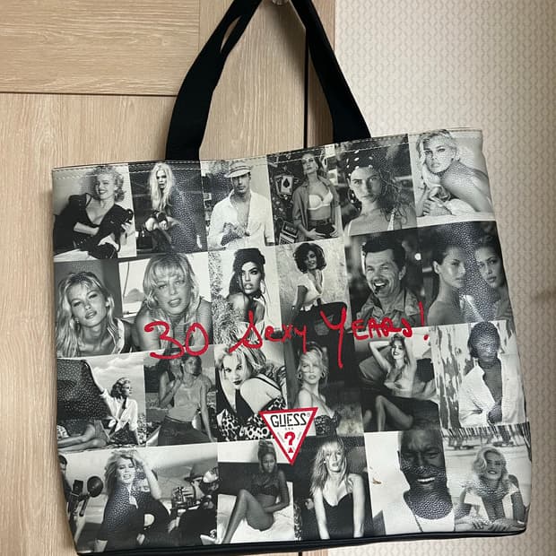 게스 30주년  레더 가죽 토트백 숄더백