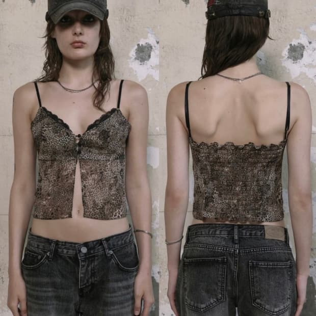 보헤미안서울 보헴서 lace slip sleeveless leopard