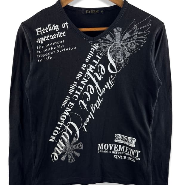 JPN 펑크 크로스 레터링 롱슬리브2586