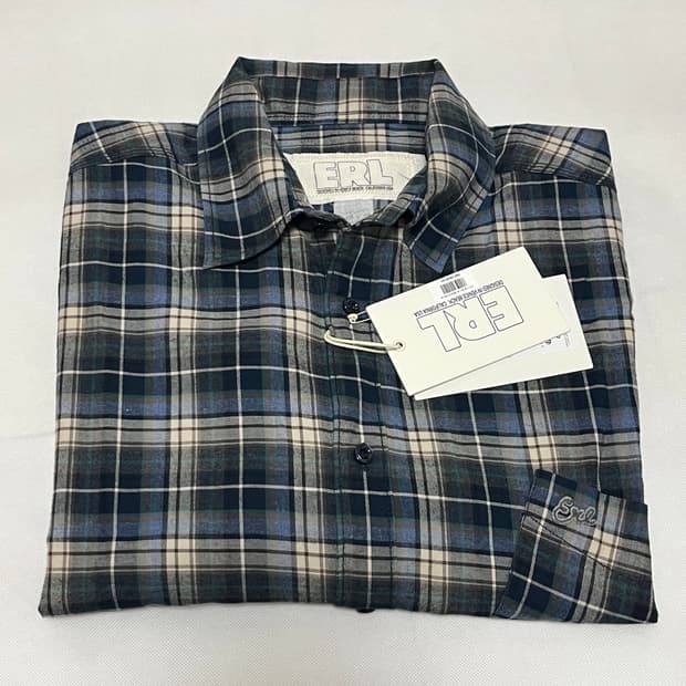 [L]이알엘 ERL 25fw BLUE PLAID 체크 셔츠