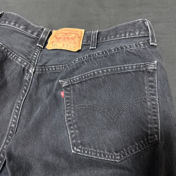 90s USA 리바이스 빈티지 흑청 블랙 레드탭 W40 L30