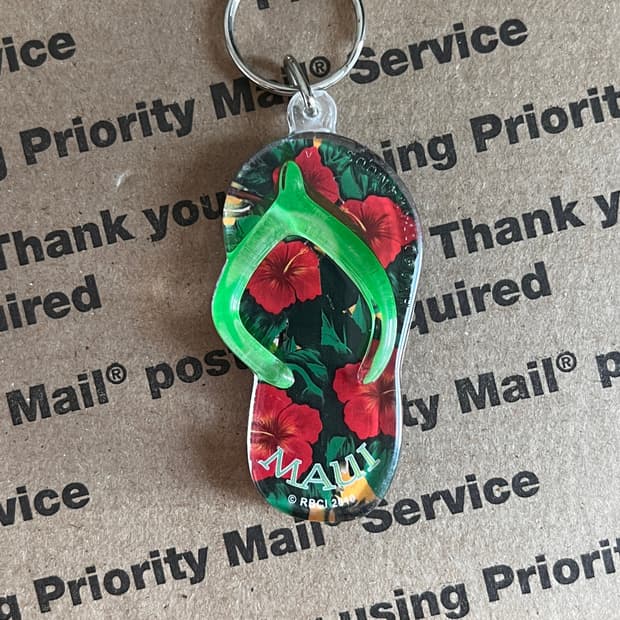 90s vtg Maui Flip Flop Keyring