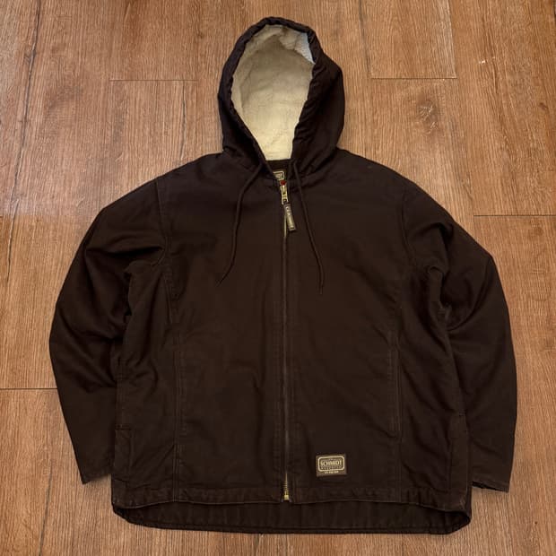 빈티지 양털 후드 워크자켓 브라운
