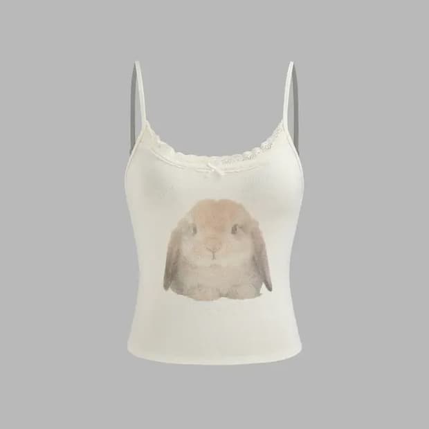 사이다 cider 토끼 나시 슬리브리스 s 에이블리 지그재그