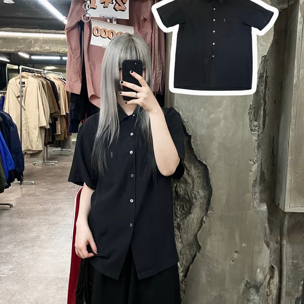 입생로랑 반팔 셔츠 블랙 95 #csz3303