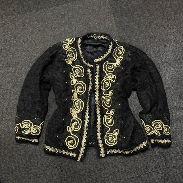 Gold&Black Roses tweed jacket