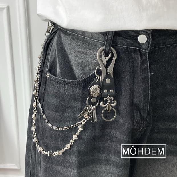 [Unisex]크롬 후크 키링 열쇠고리