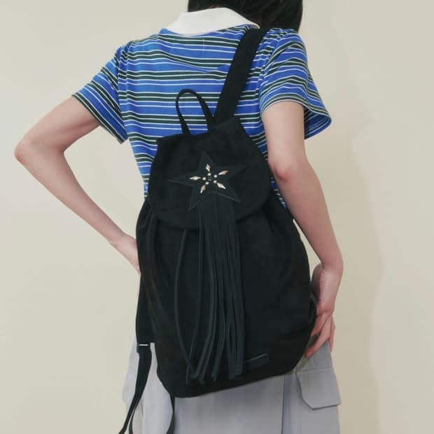 플리즈프로젝트 suede fringe backpack