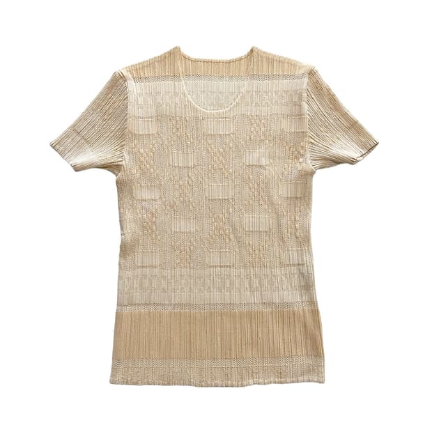 ISSEY MIYAKE PLEATS PLEASE ivory top