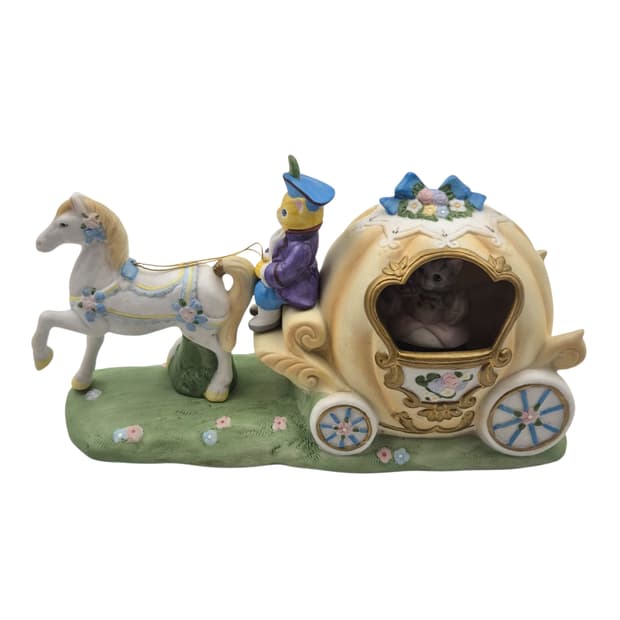 90s 미국 슈미드 마차 고양이 도자기 오르골