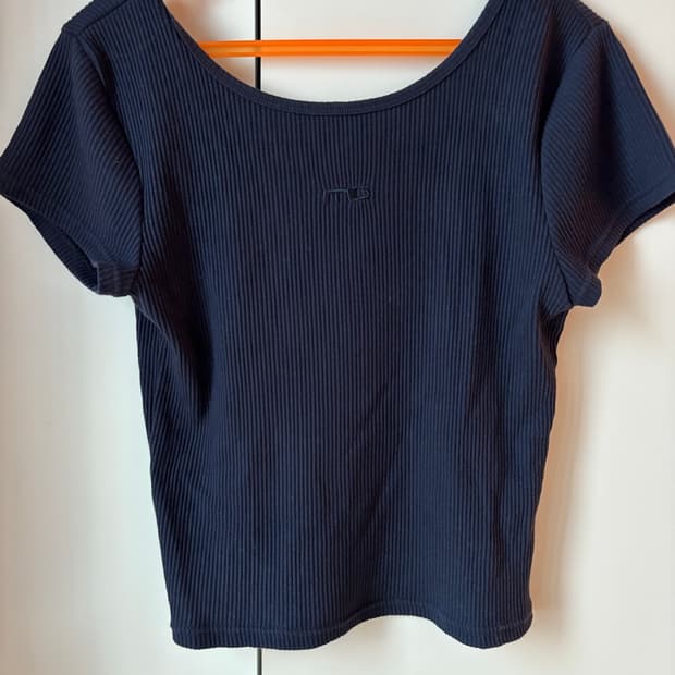 Marithe Francois Girbaud 네이비 반팔 탑