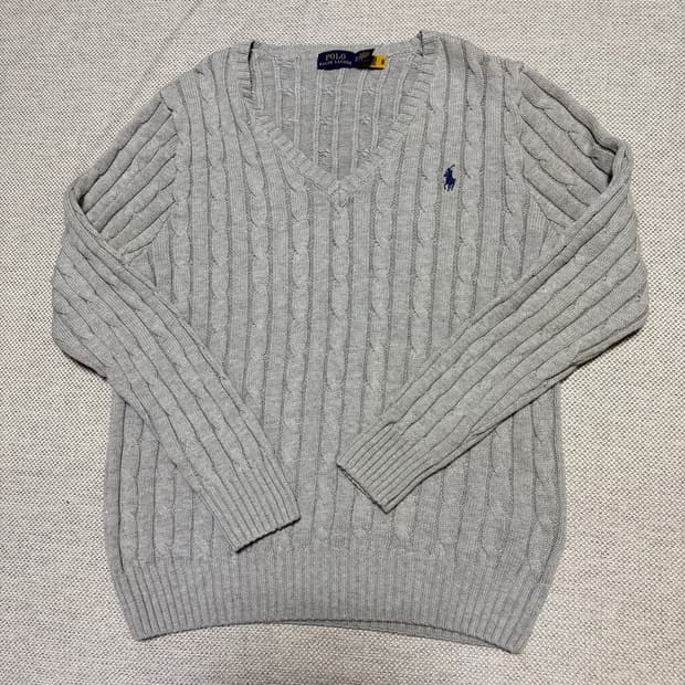 폴로 랄프로렌 브이넥 케이블 니트