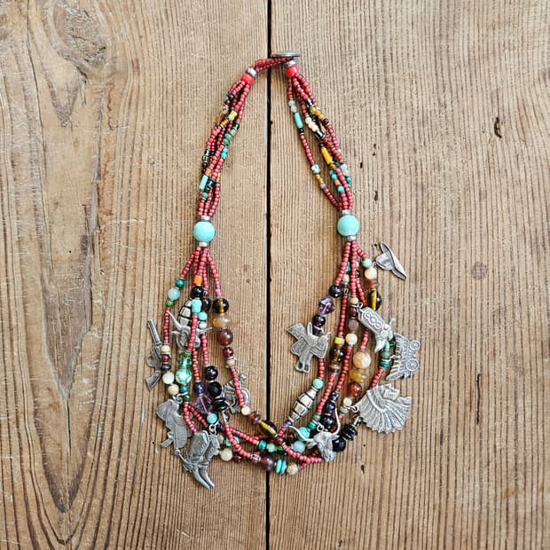 빈티지 네이티브 아메리칸 인디언 비즈 실버 주얼리 