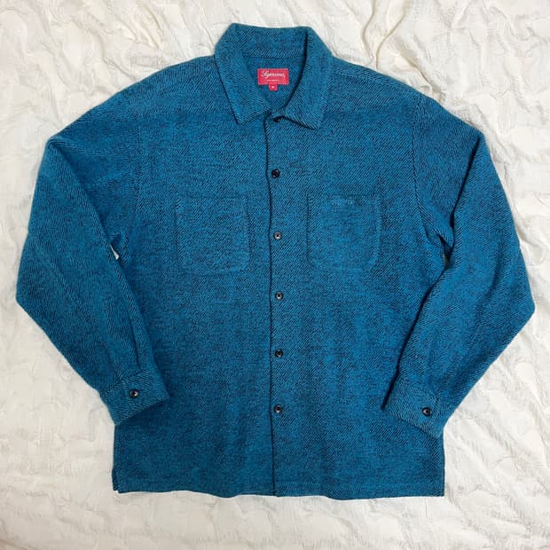 Supreme 슈프림 브러쉬드 플란넬 트윌 셔츠 블루 - 22FW