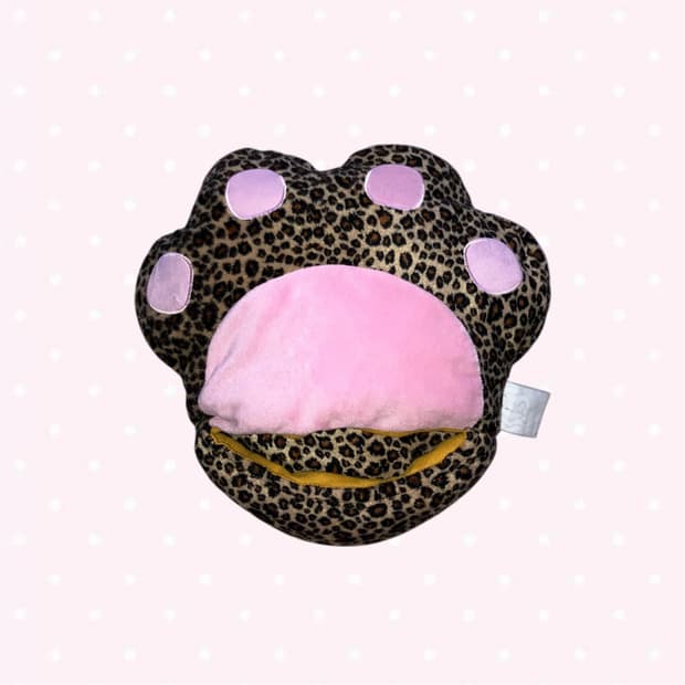 갸루 레오파드 핑크 고양이 발바닥 쿠션 핀터깔 방꾸템
