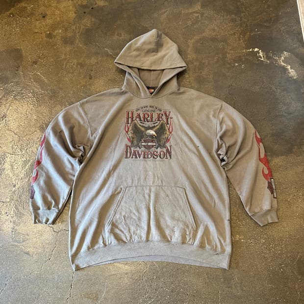 할리데이비슨 데미지드 후드티 XXL