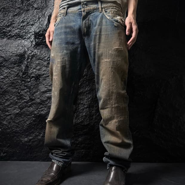 00s Dolce & Gabbana Mud Wash Denim Pants