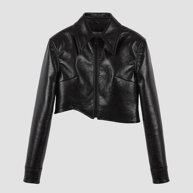 RECTO 레더 크롭 자켓 