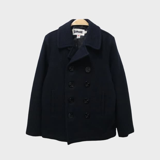 SCHOTT X EARTH MUSIC 울 혼방 더플 숏코트 60449