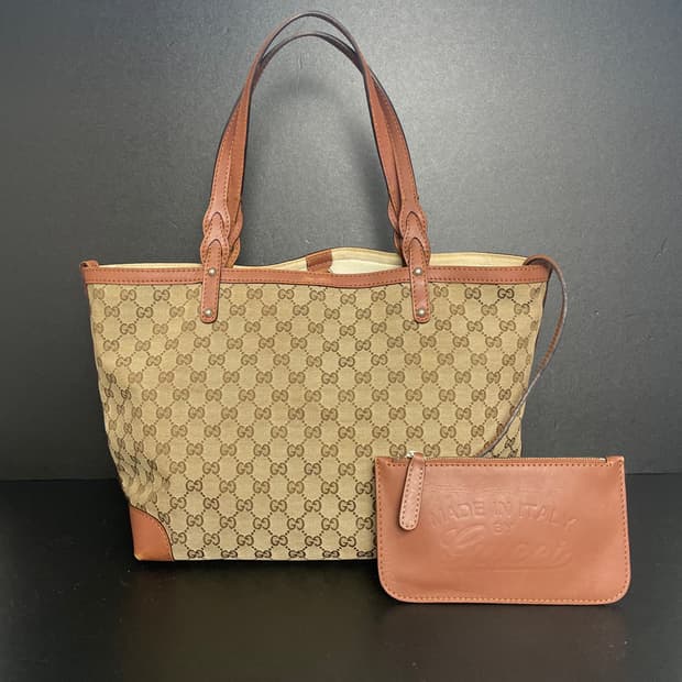 GUCCI 구찌 클래식 GG캔버스 자가드 쇼퍼백