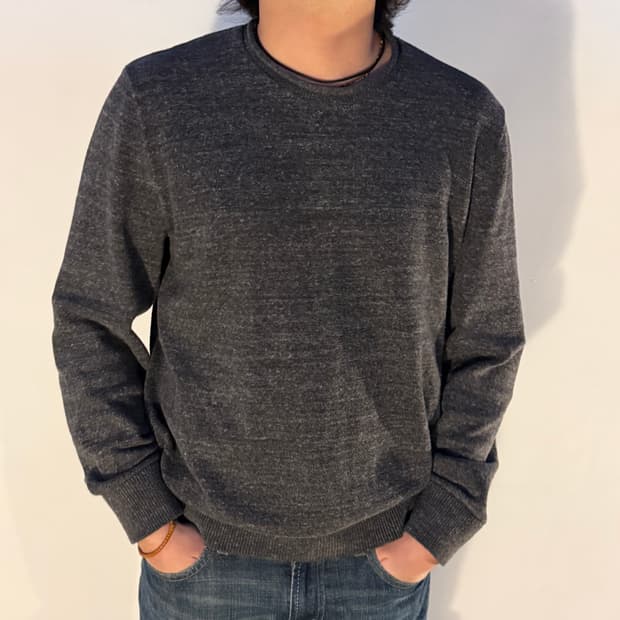 갭 롤링 넥 니트 차콜 그레이 헤더