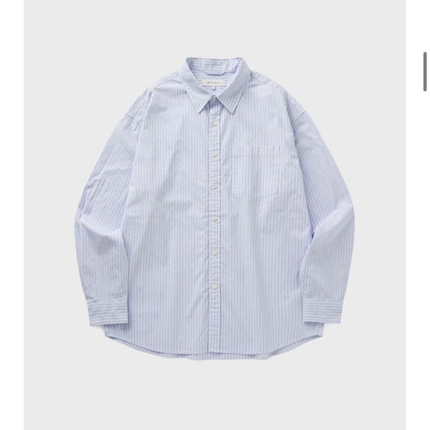 유니온블루 스트라이프 런드리셔츠 블루