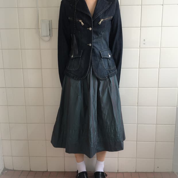 Morgan washing denim jacket