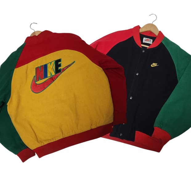 나이키 빅로고 컬러블록 90s 삼나스포츠 스타디움 자켓