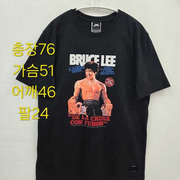 M 나이키 x 브루스 리 콜라보 반팔 티셔츠 블랙