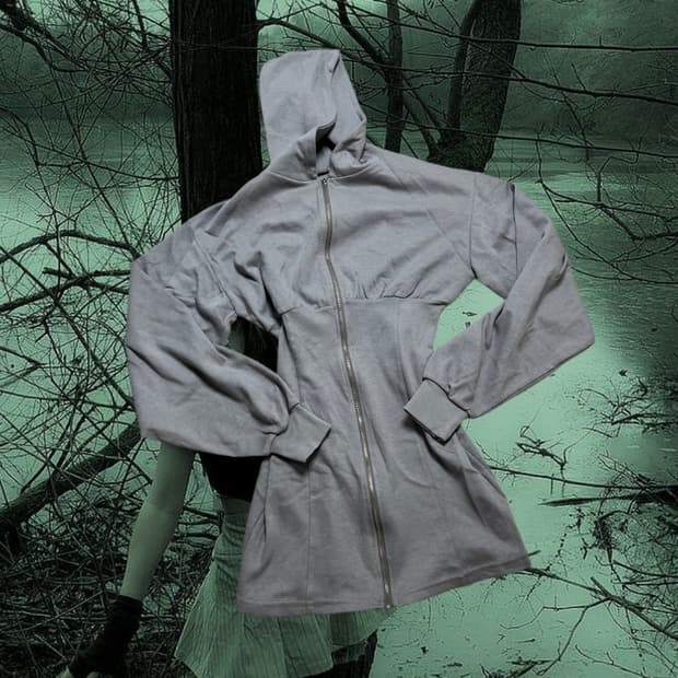 모카그레이 후드집업 원피스