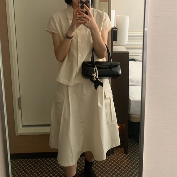 BOLD 볼드 카고 플레어 스커트