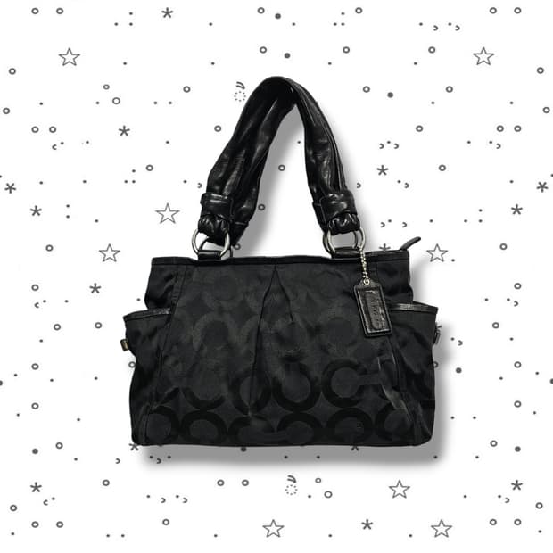 COACH 코치 시그니처 레더 핸들 토트백