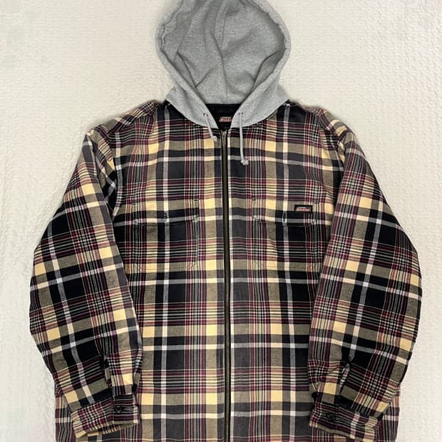 [XL] 슈프림 디키즈 플레이드 후드 집업 자켓