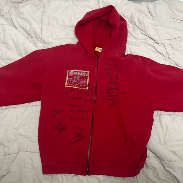 디스이즈네버댓 디네댓 Daniel Johnston 레드 후드집업 M