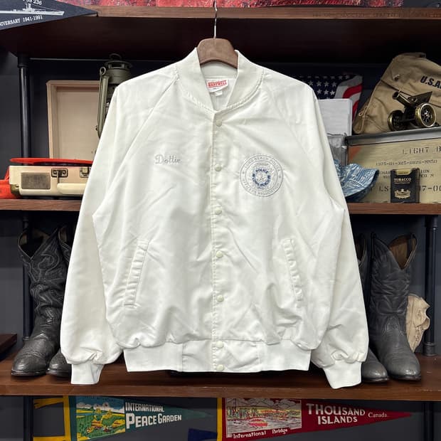 80s 하트웰 코튼 바시티자켓 캘리포니아 롱비치 폴리스 패치 N776