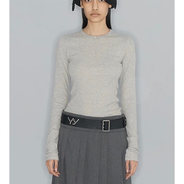 오픈와이와이 PICOT TRIM FITTED TOP 