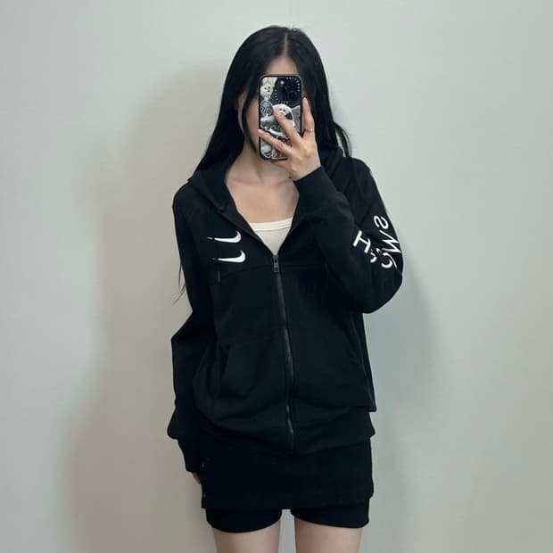 나이키 더블스우시 블랙 후드집업