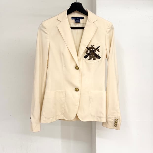 랄프로렌 크림 불리온 자카드 블레이저