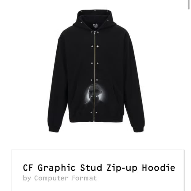 Computer format stud zip-up hoodie